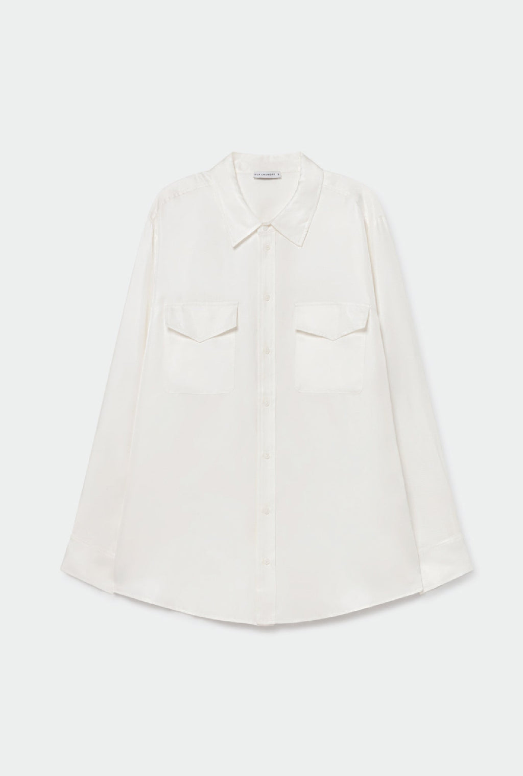 Silk Laundry Twill Boyfriend Shirt - White