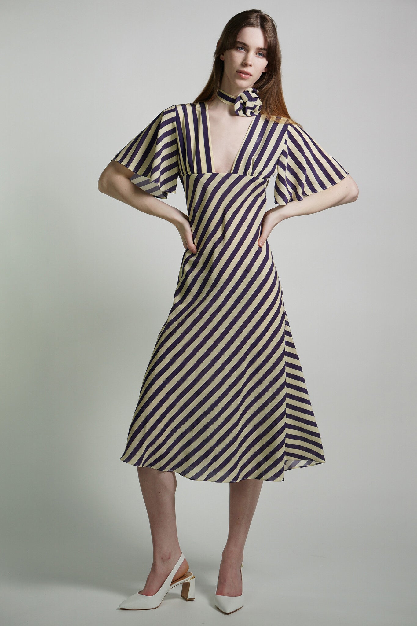 Kristinit Silk Stripe Anais Dress