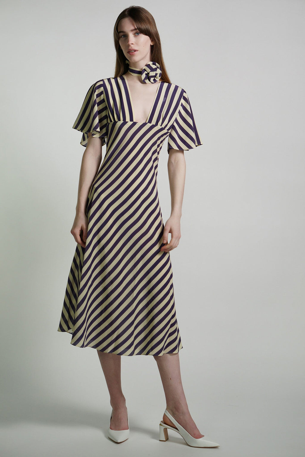 Kristinit Silk Stripe Anais Dress