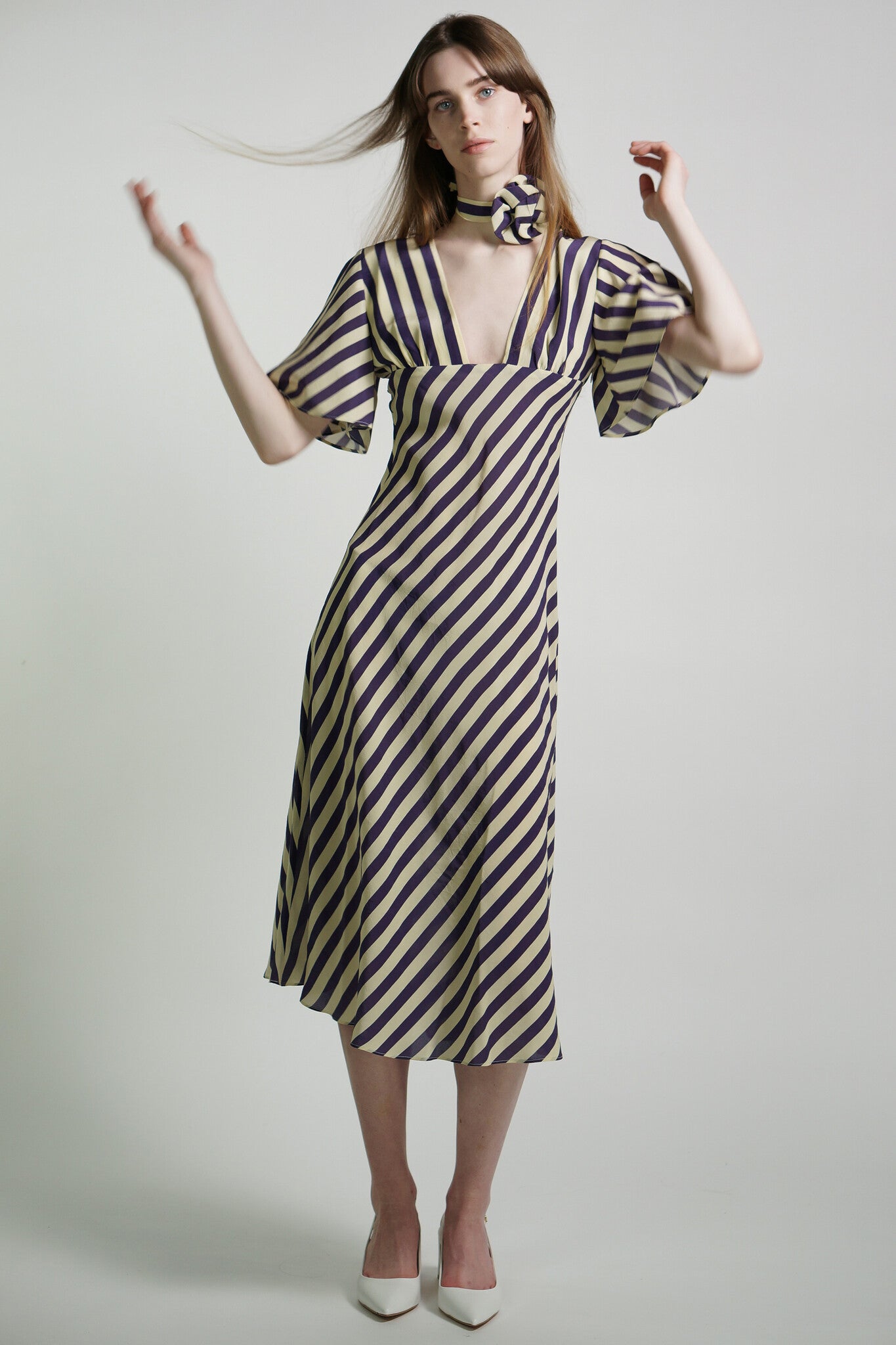 Kristinit Silk Stripe Anais Dress