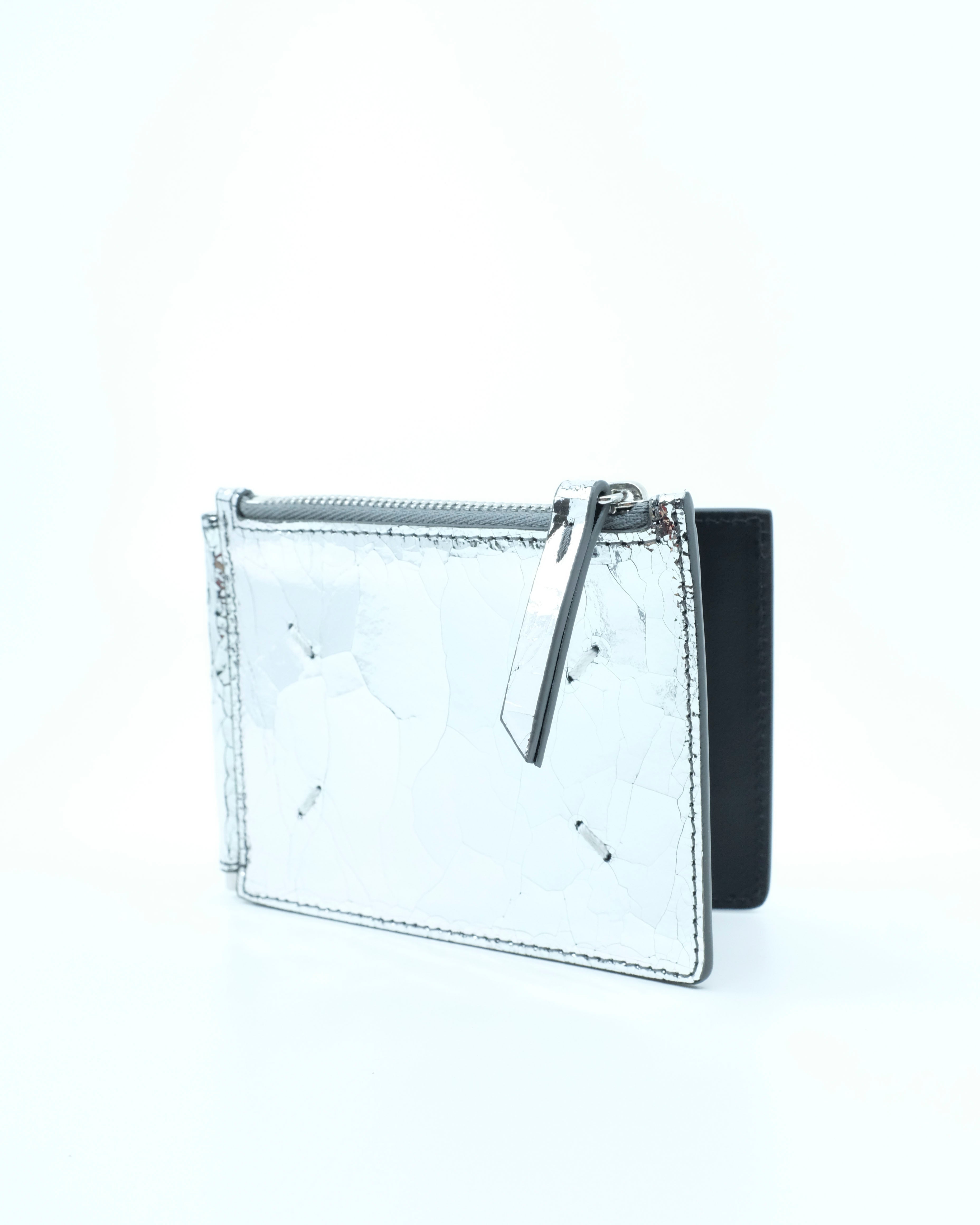 Maison Margiela Silver Broken Mirror Double Fold Zip Wallet