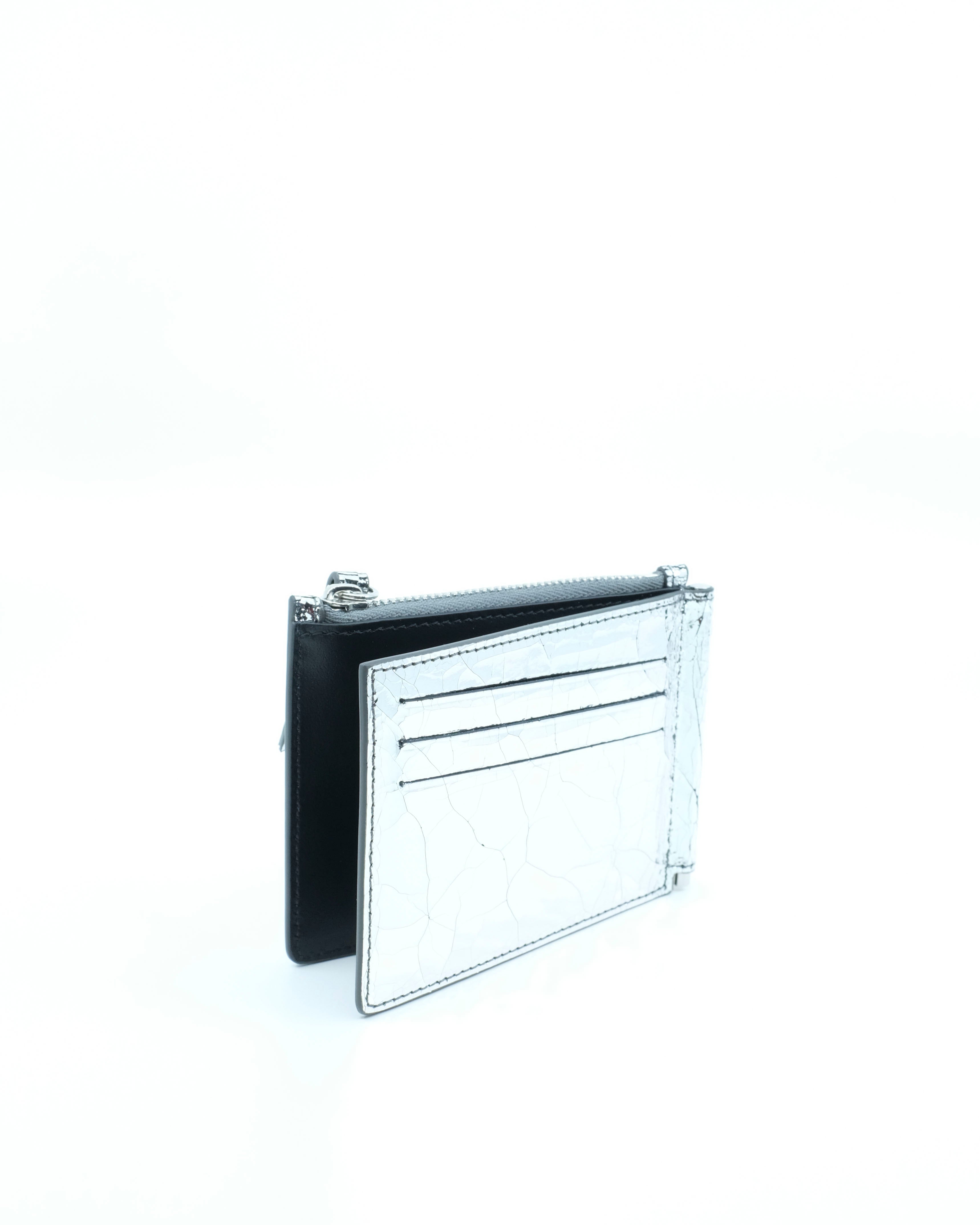 Maison Margiela Silver Broken Mirror Double Fold Zip Wallet