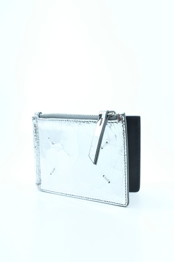 Maison Margiela Silver Broken Mirror Double Fold Zip Wallet