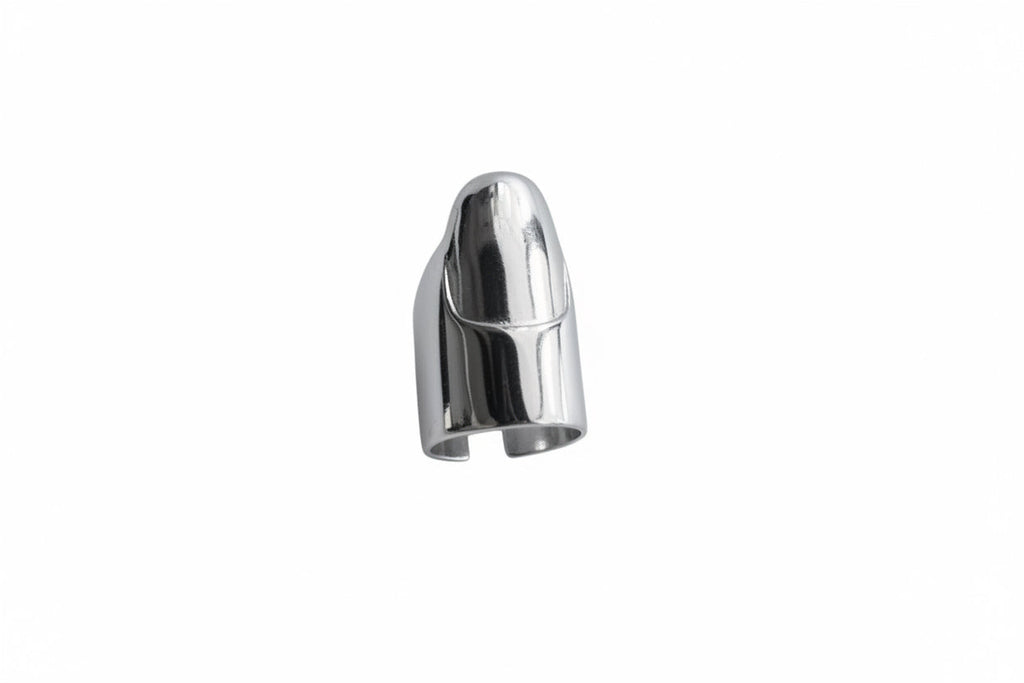 London Atelier Byproduct Silver Finger Cover With Nail Detail Ring