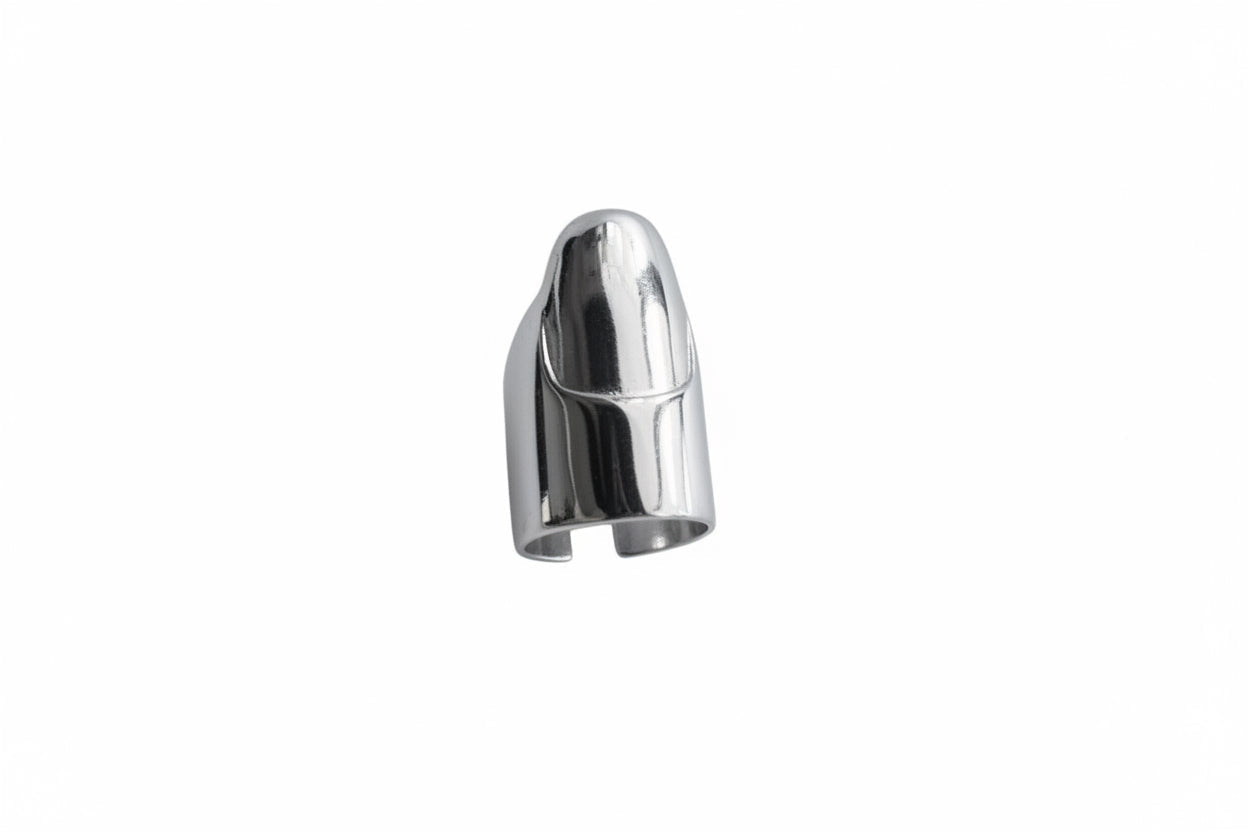 London Atelier Byproduct Silver Finger Cover With Nail Detail Ring