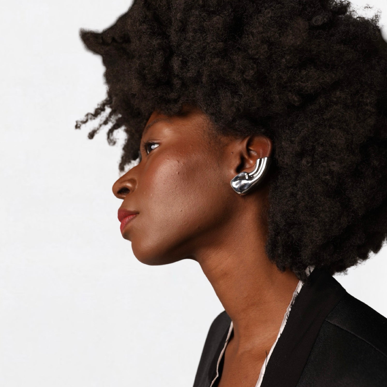 London Atelier Byproduct Silver Ear Lobe Cuff Earring