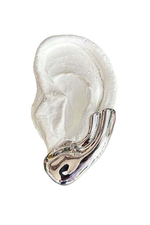 London Atelier Byproduct Silver Ear Lobe Cuff Earring