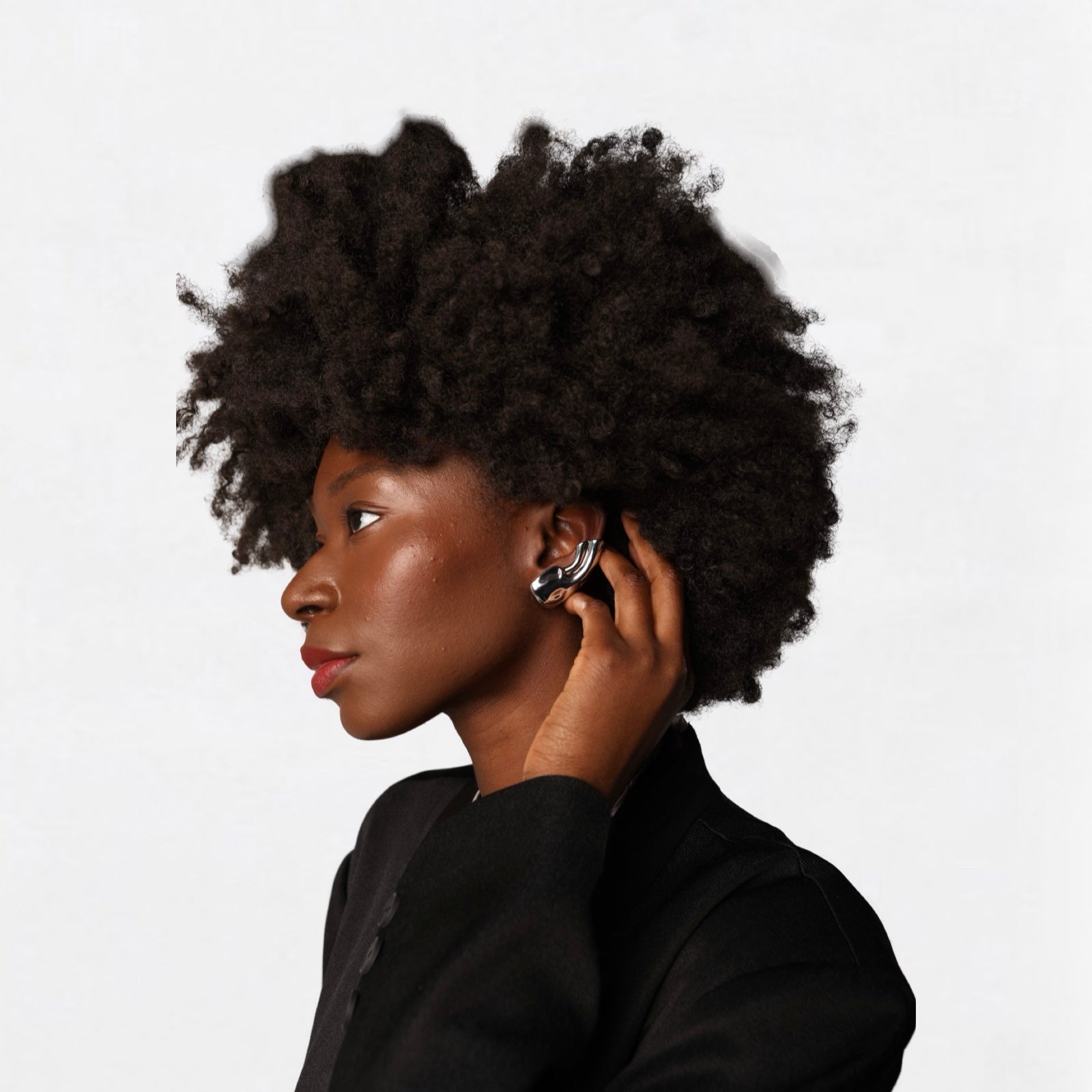 London Atelier Byproduct Silver Ear Lobe Cuff Earring