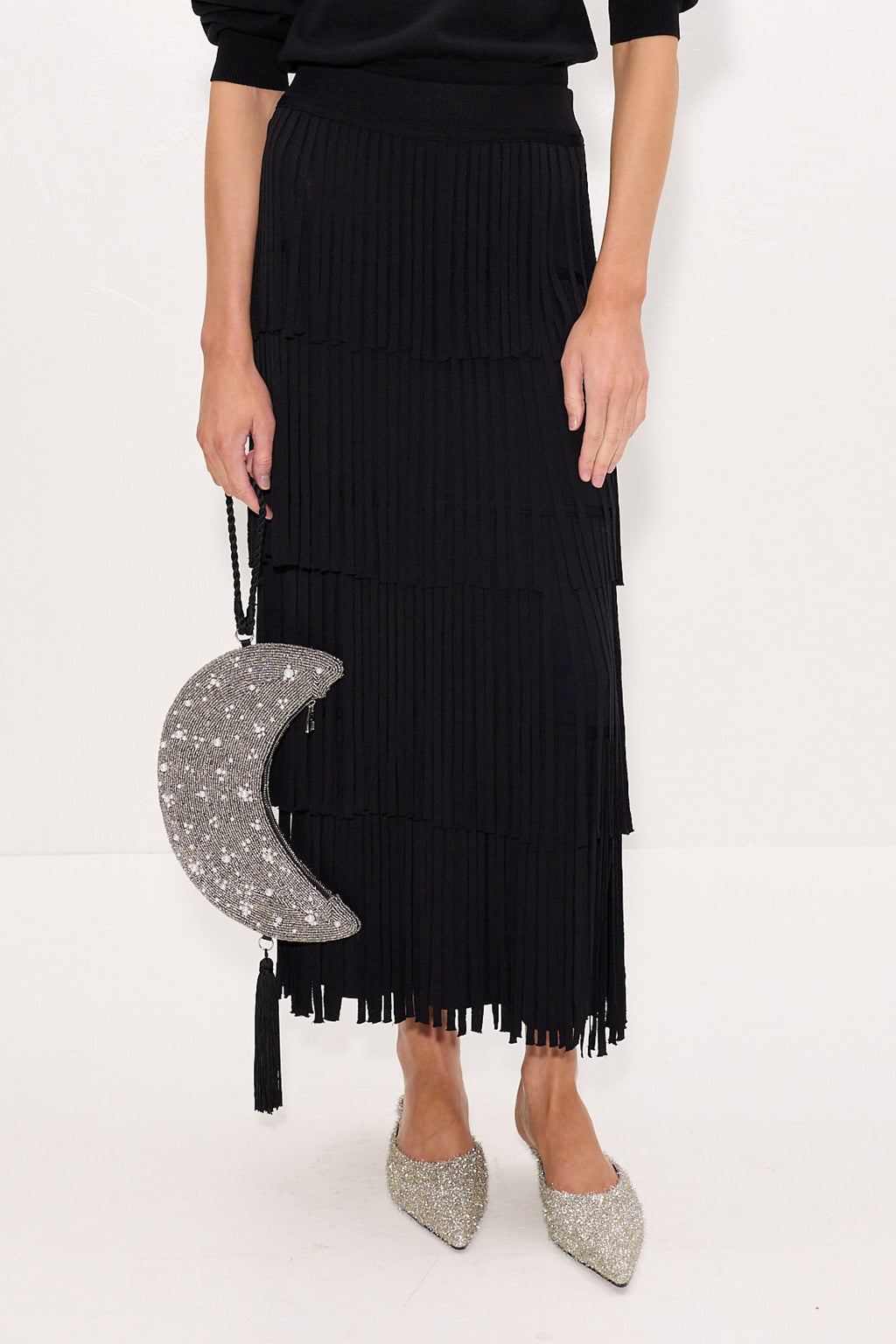 Simon Miller Beaded Crescent Wristlet - Black/Silver