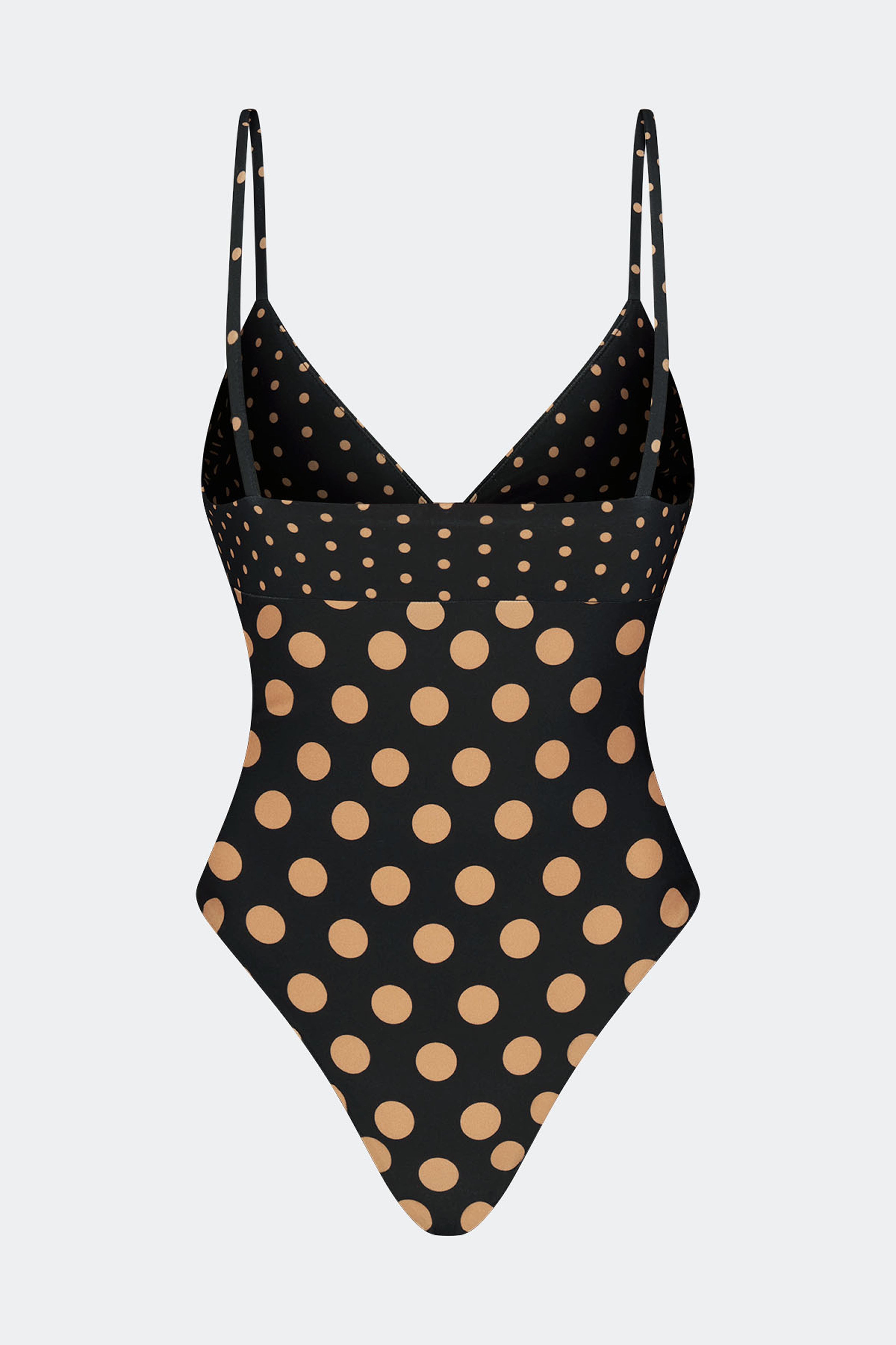 Simon Miller Behati One Piece Swimsuit - Black/Tan Polka Dot