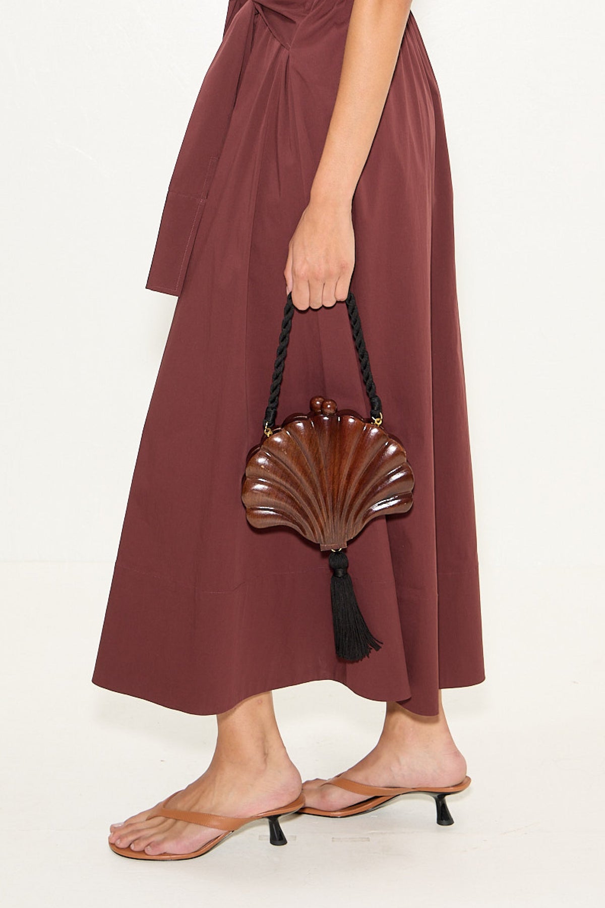 Simon Miller Carved Concha Clutch - Mahogany Brown