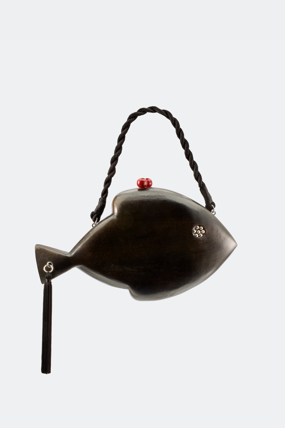 Simon Miller Carved Wooden Fish Clutch - Black/Red