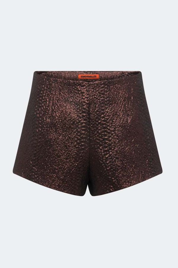 Simon Miller Fleur Metallic Shorts - Bronze