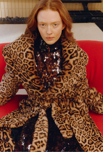 Simon Miller Jones Leopard Wrap Coat - Cheetah Scramble