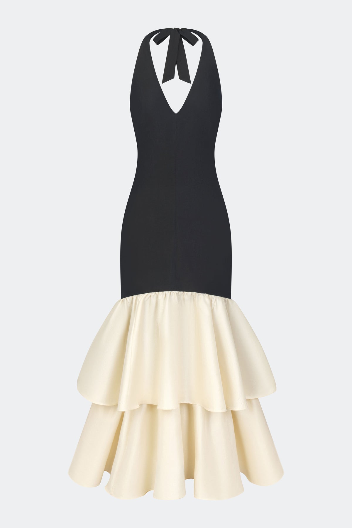 Simon Miller Magnolia Taffeta Halter Dress - Black/Bone