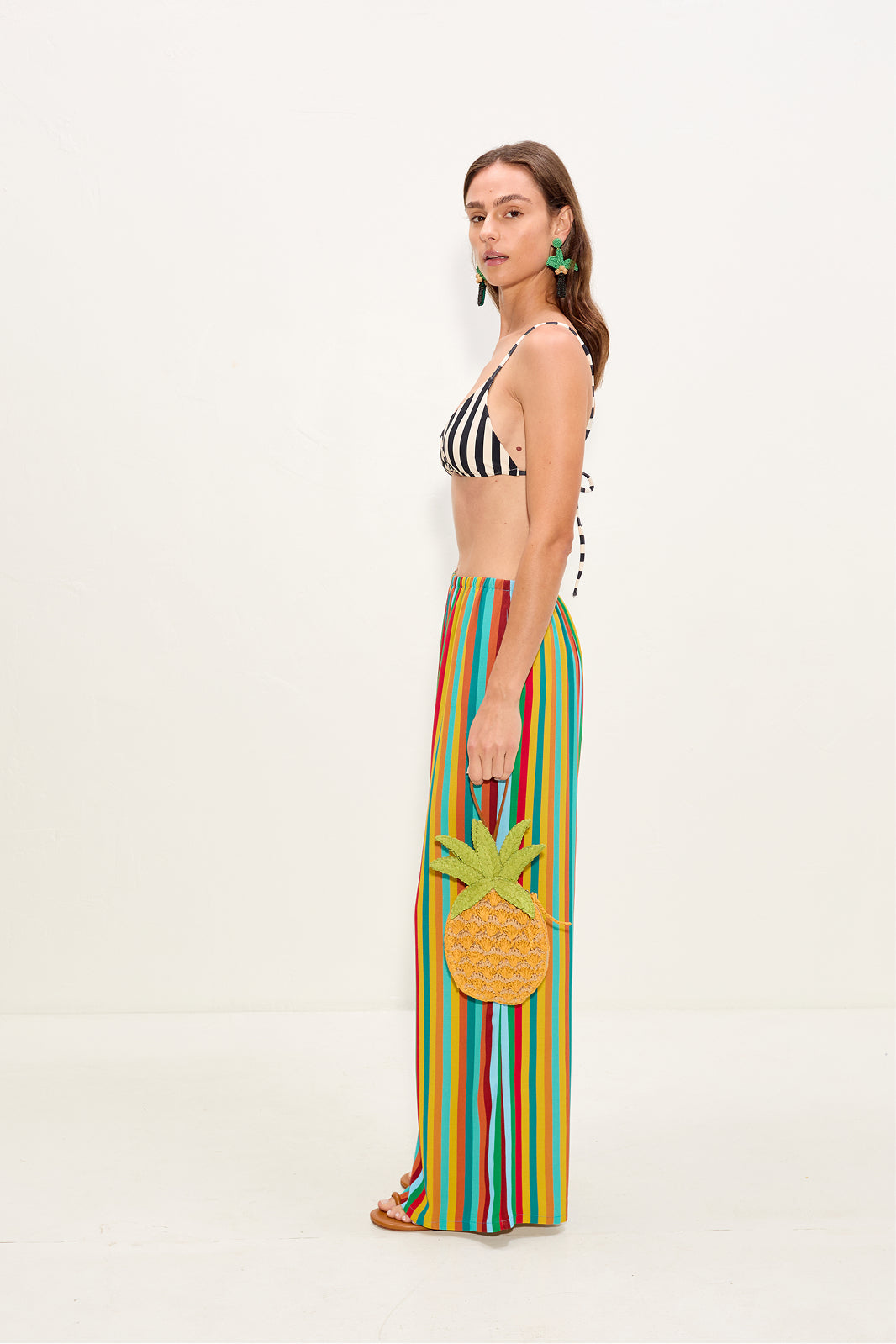Simon Miller Nella Crepe Wide Leg Pant - Vibrant Multi Stripe