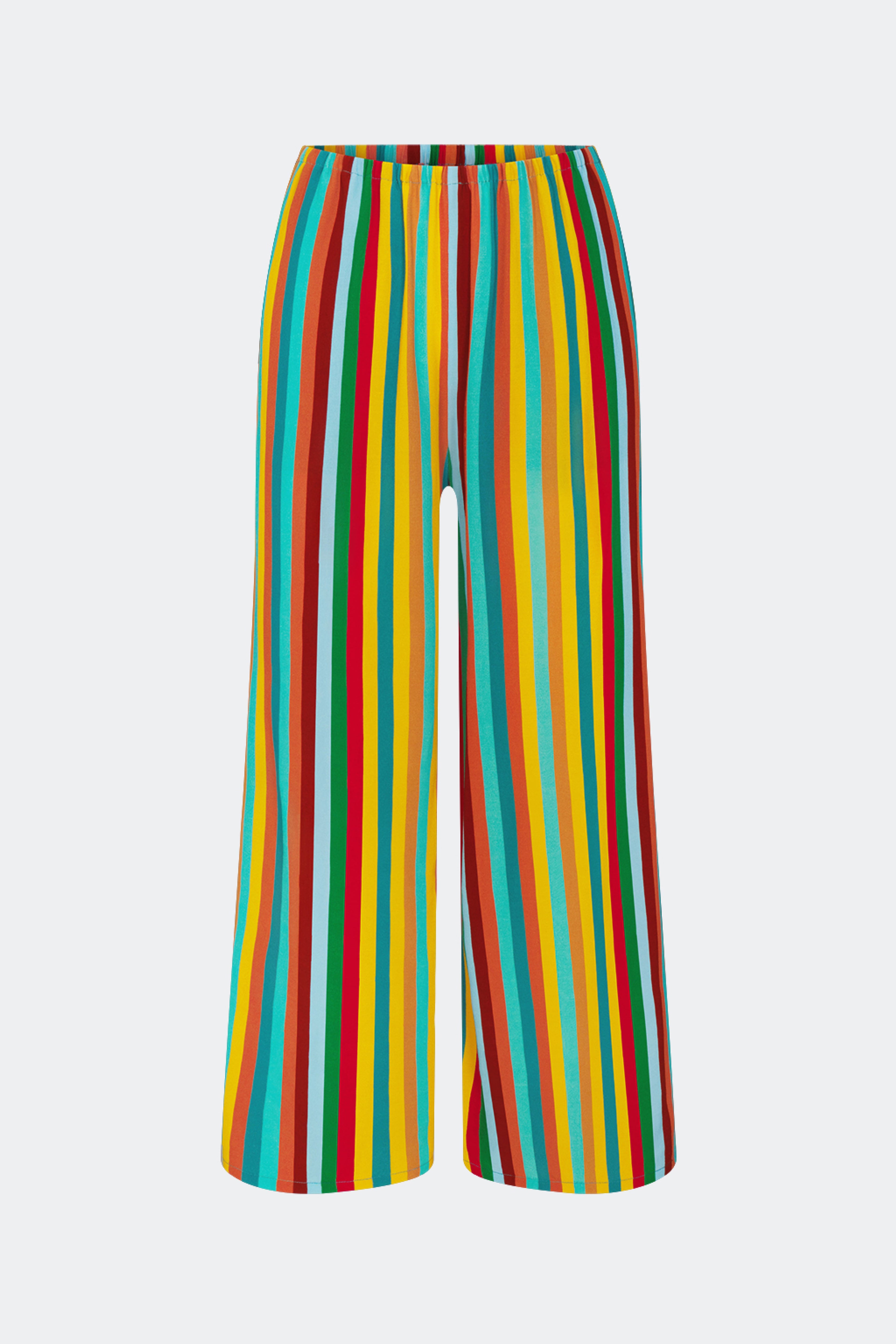 Simon Miller Nella Crepe Wide Leg Pant - Vibrant Multi Stripe