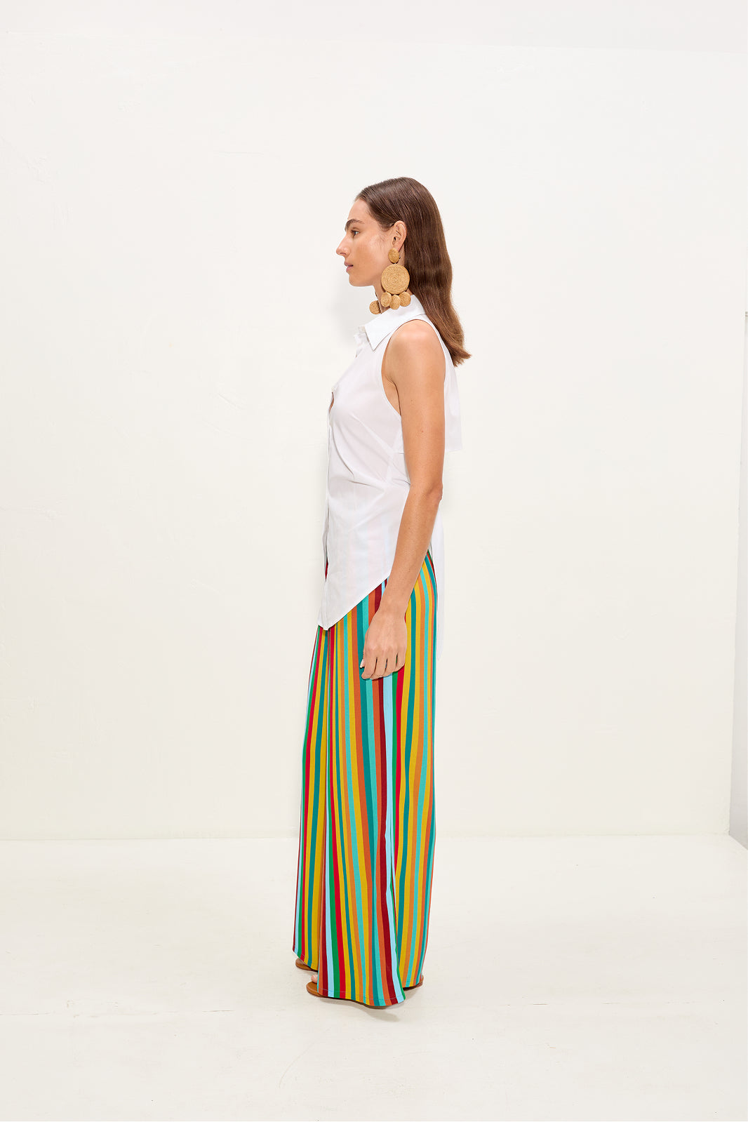 Simon Miller Nella Crepe Wide Leg Pant - Vibrant Multi Stripe