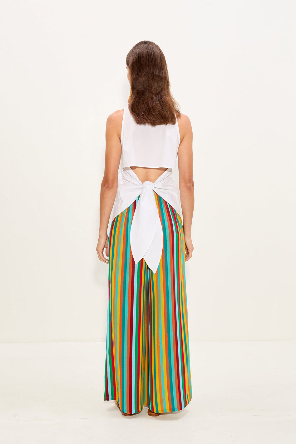 Simon Miller Nella Crepe Wide Leg Pant - Vibrant Multi Stripe
