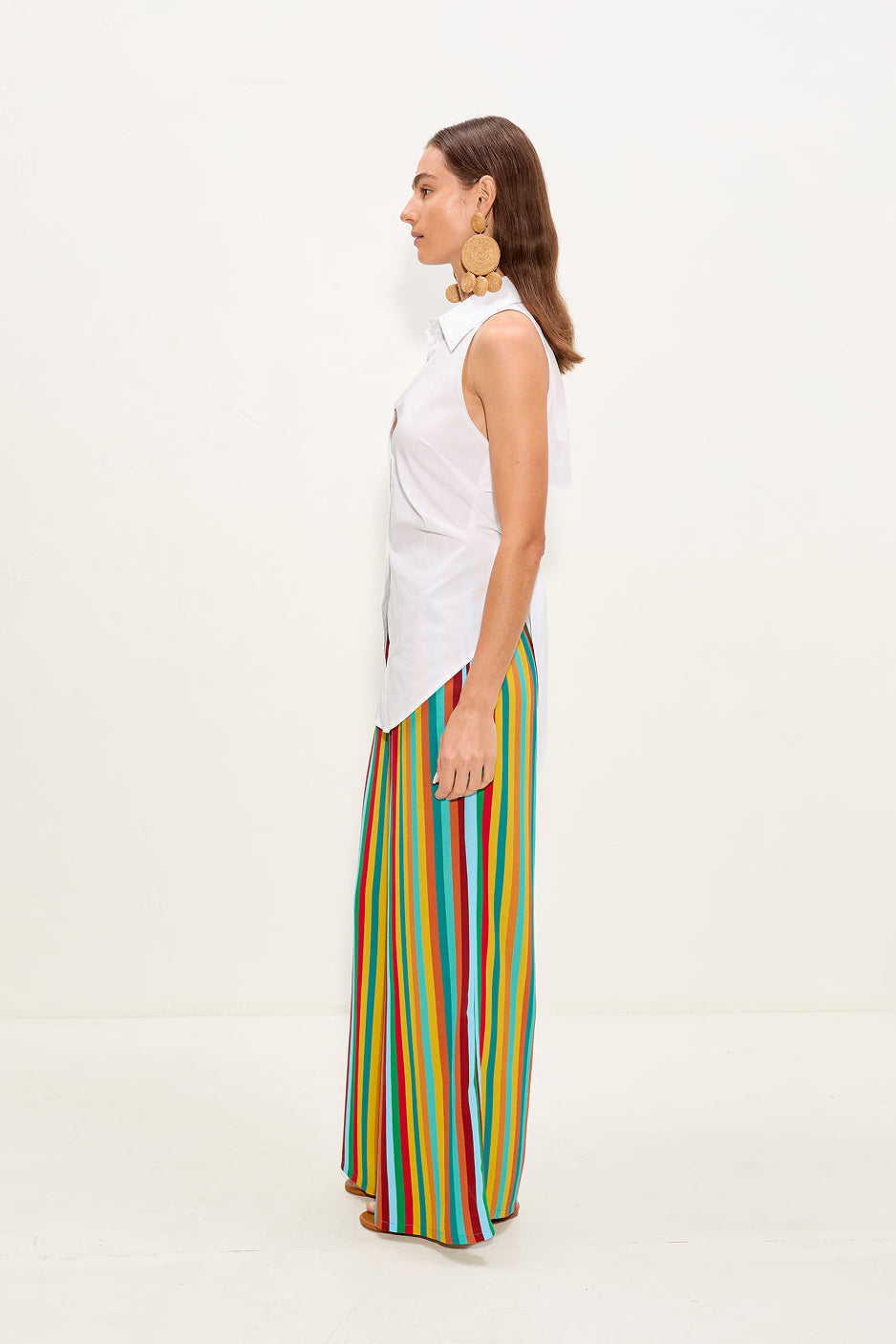 Simon Miller Nella Crepe Wide Leg Pant - Vibrant Multi Stripe