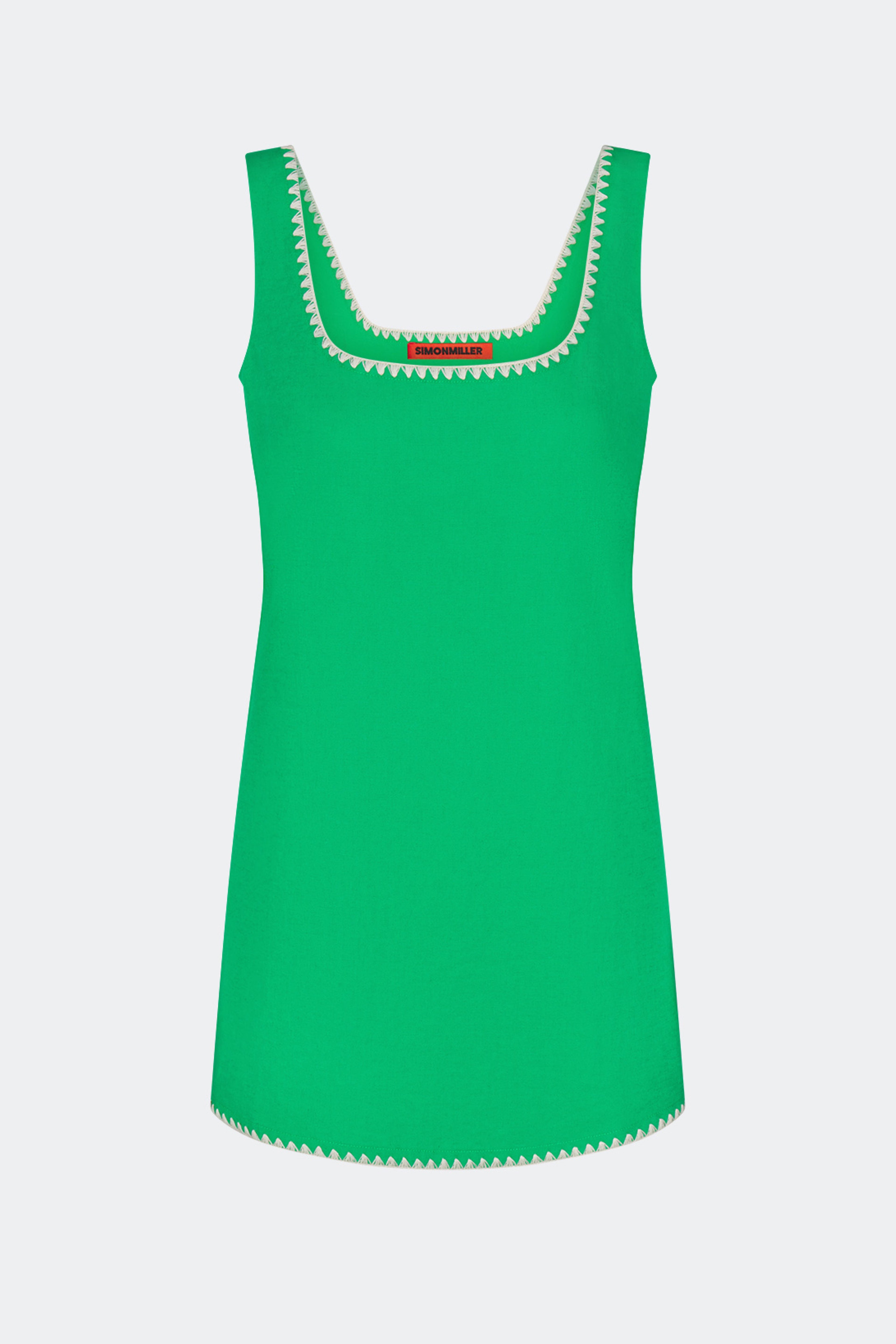 Simon Miller Sahara Embroidered Linen Dress - Grass Green