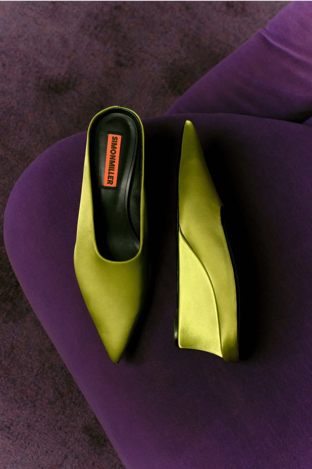 Simon Miller Satin Pointed Gala Wedge - Moss