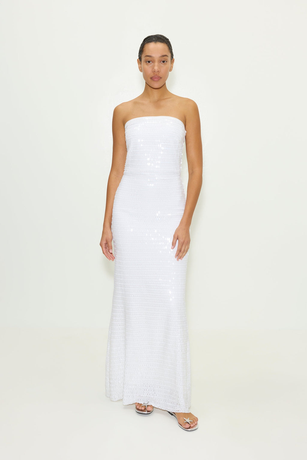 Simon Miller Sculpty Strapless Sequin Dress - Macadamia