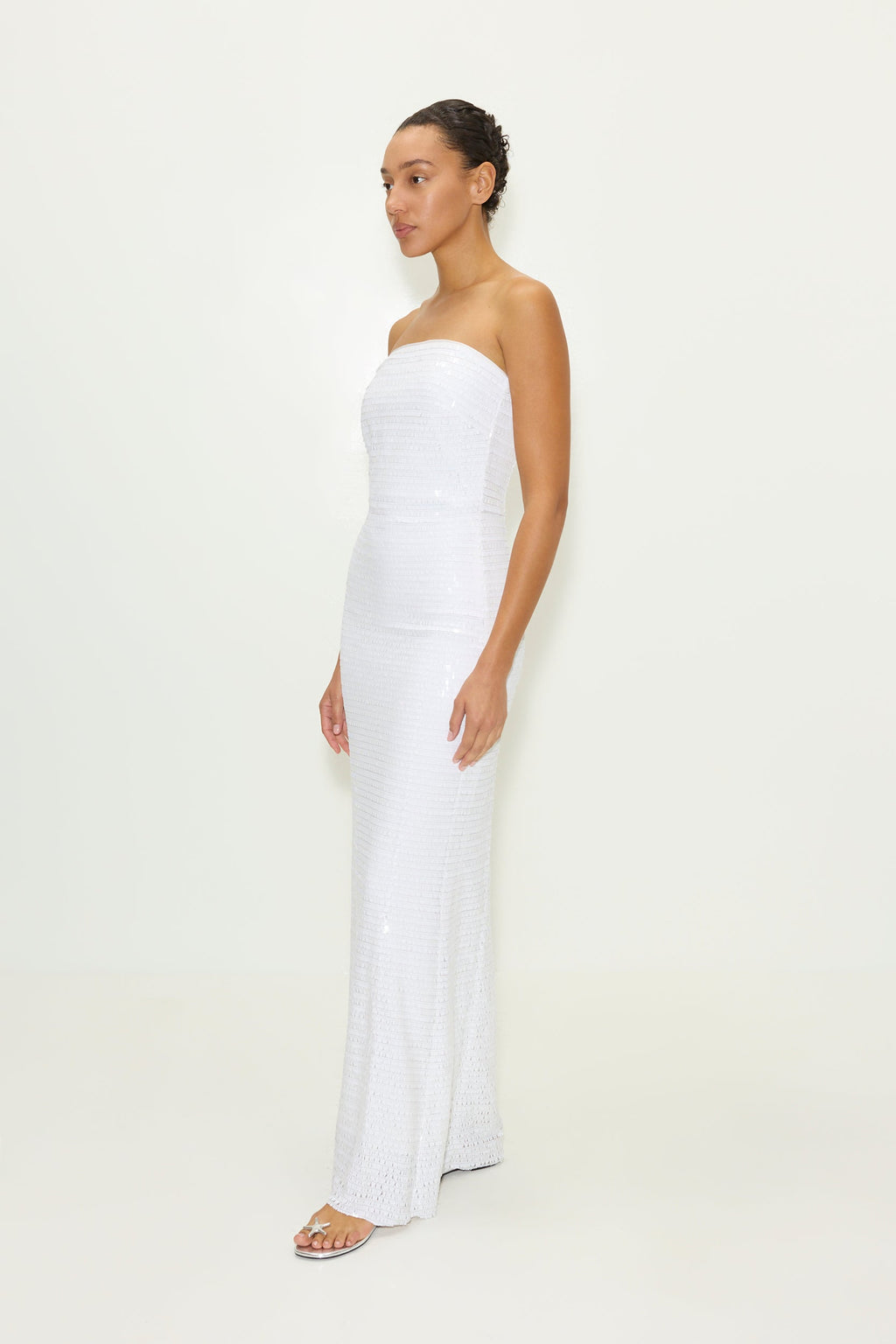 Simon Miller Sculpty Strapless Sequin Dress - Macadamia