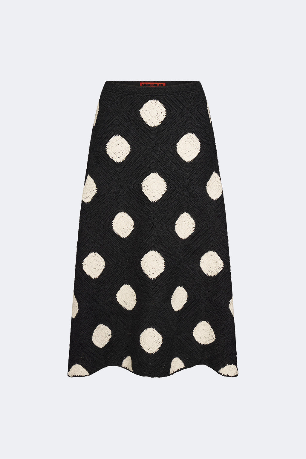 Simon Miller Zorah Crochet Skirt - Black/Macadamia Polka Dot