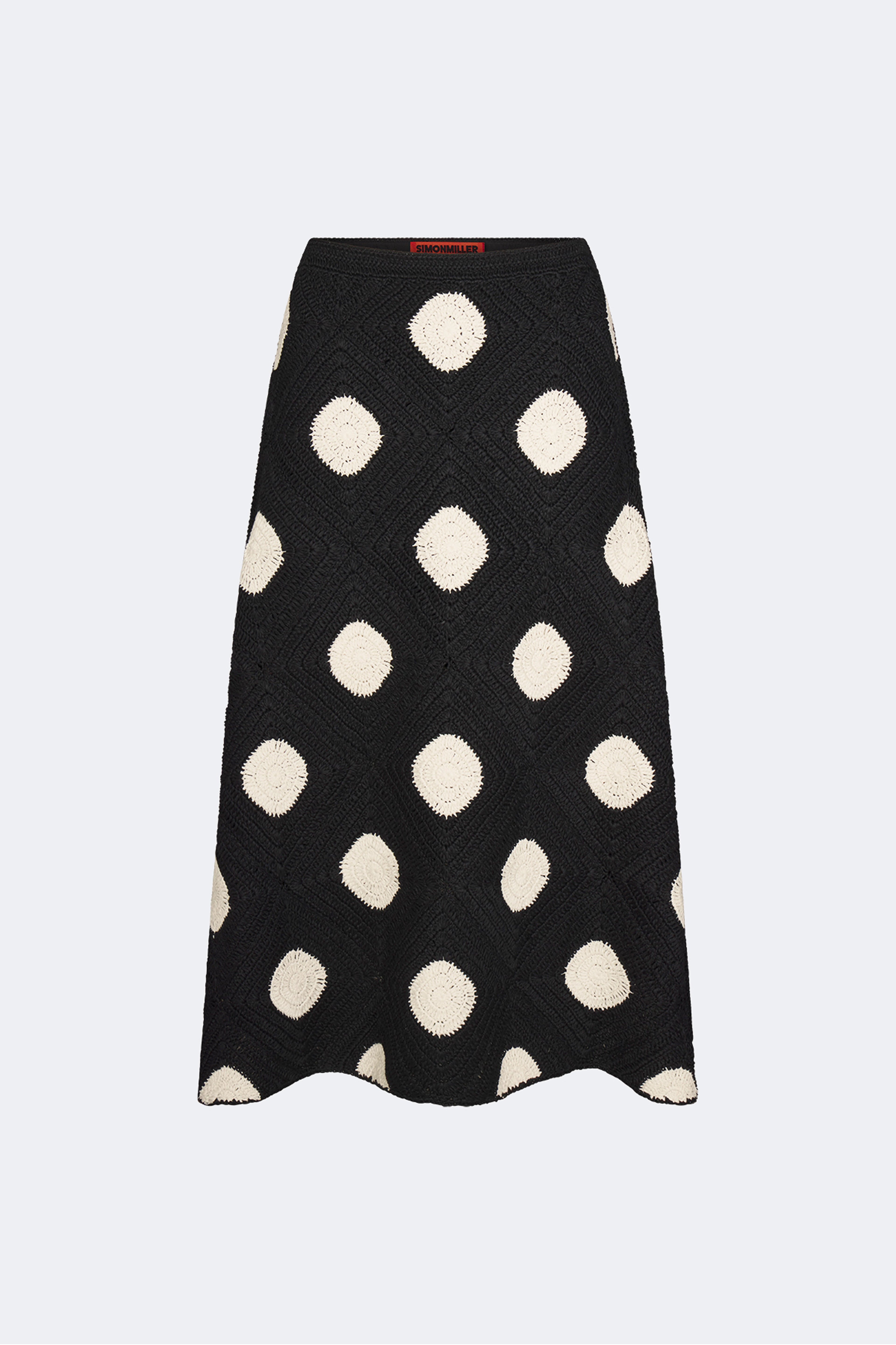 Simon Miller Zorah Crochet Skirt - Black/Macadamia Polka Dot