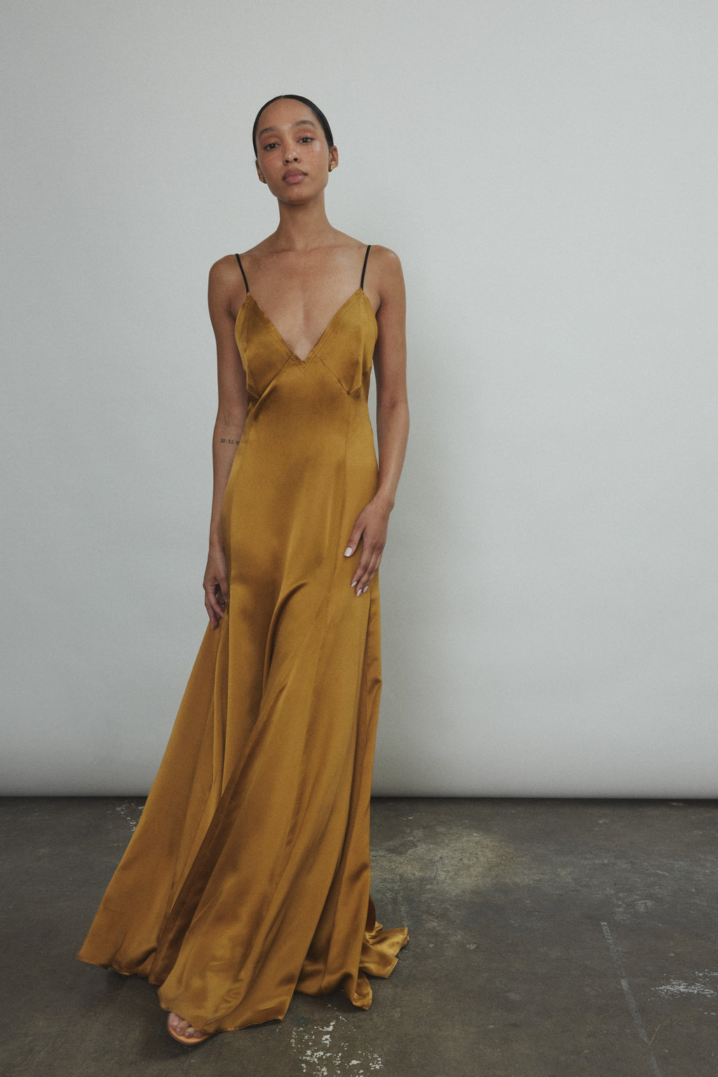 Kamperett Simone Slip Dress - Brass