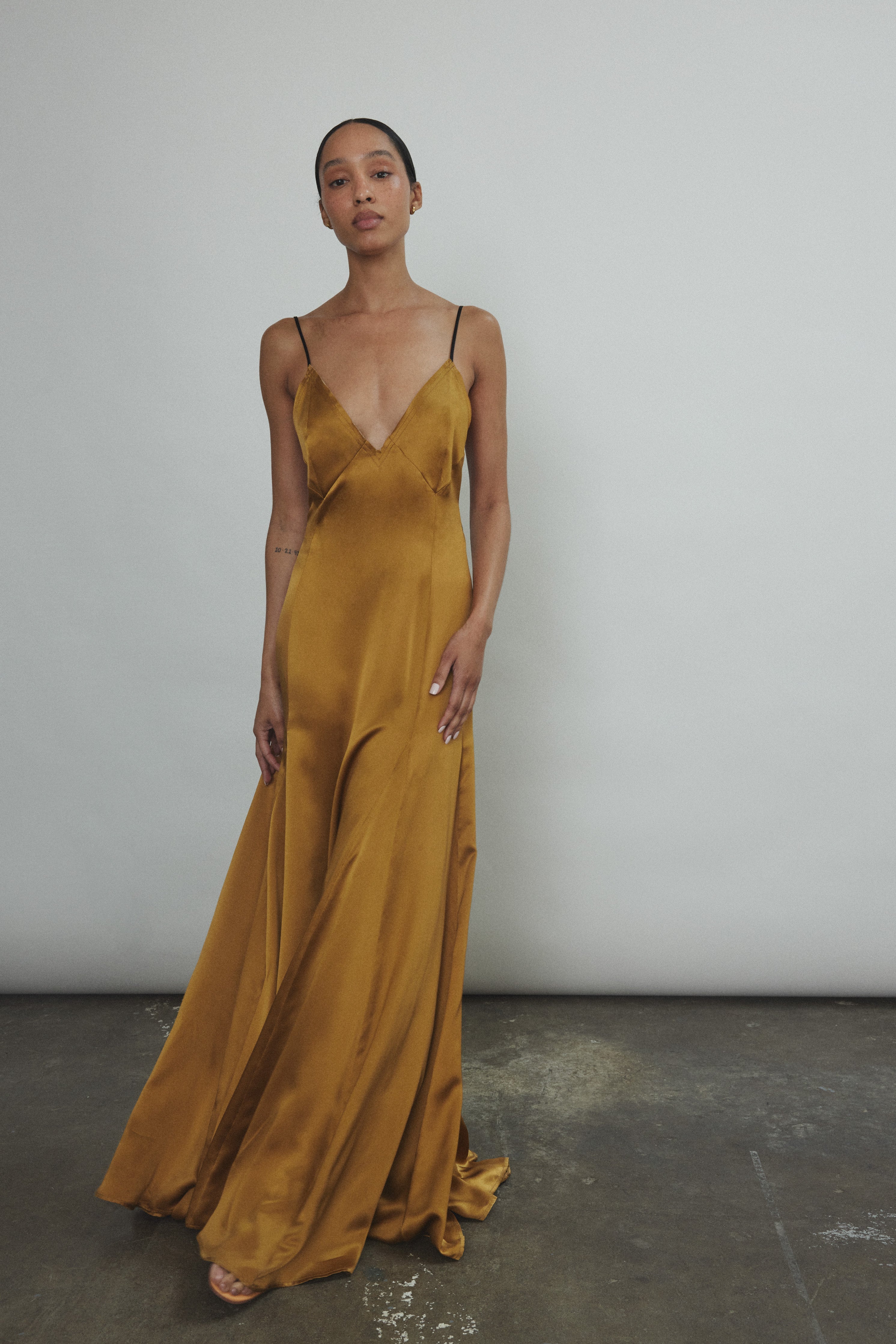 Kamperett Simone Slip Dress - Brass