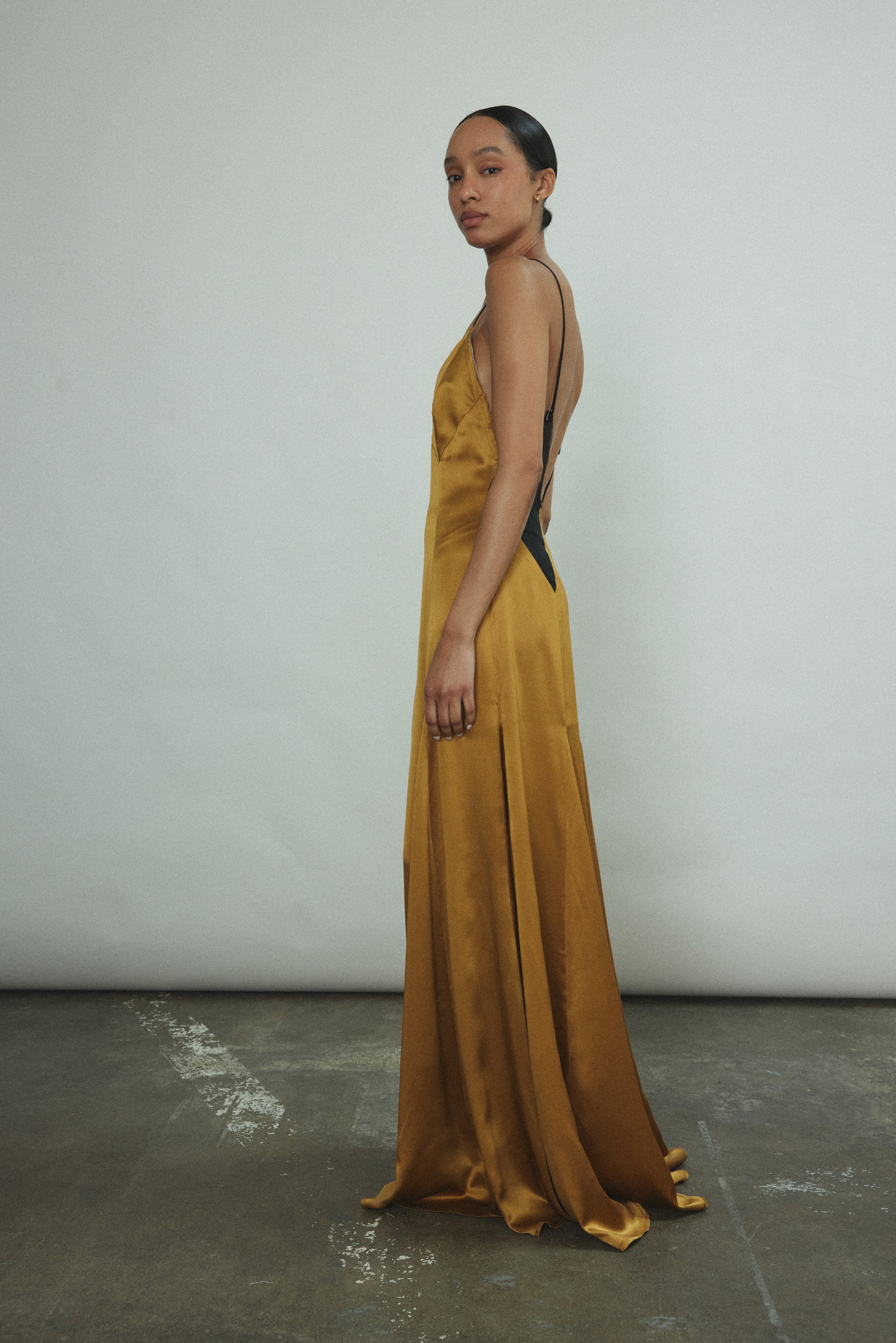Kamperett Simone Slip Dress - Brass