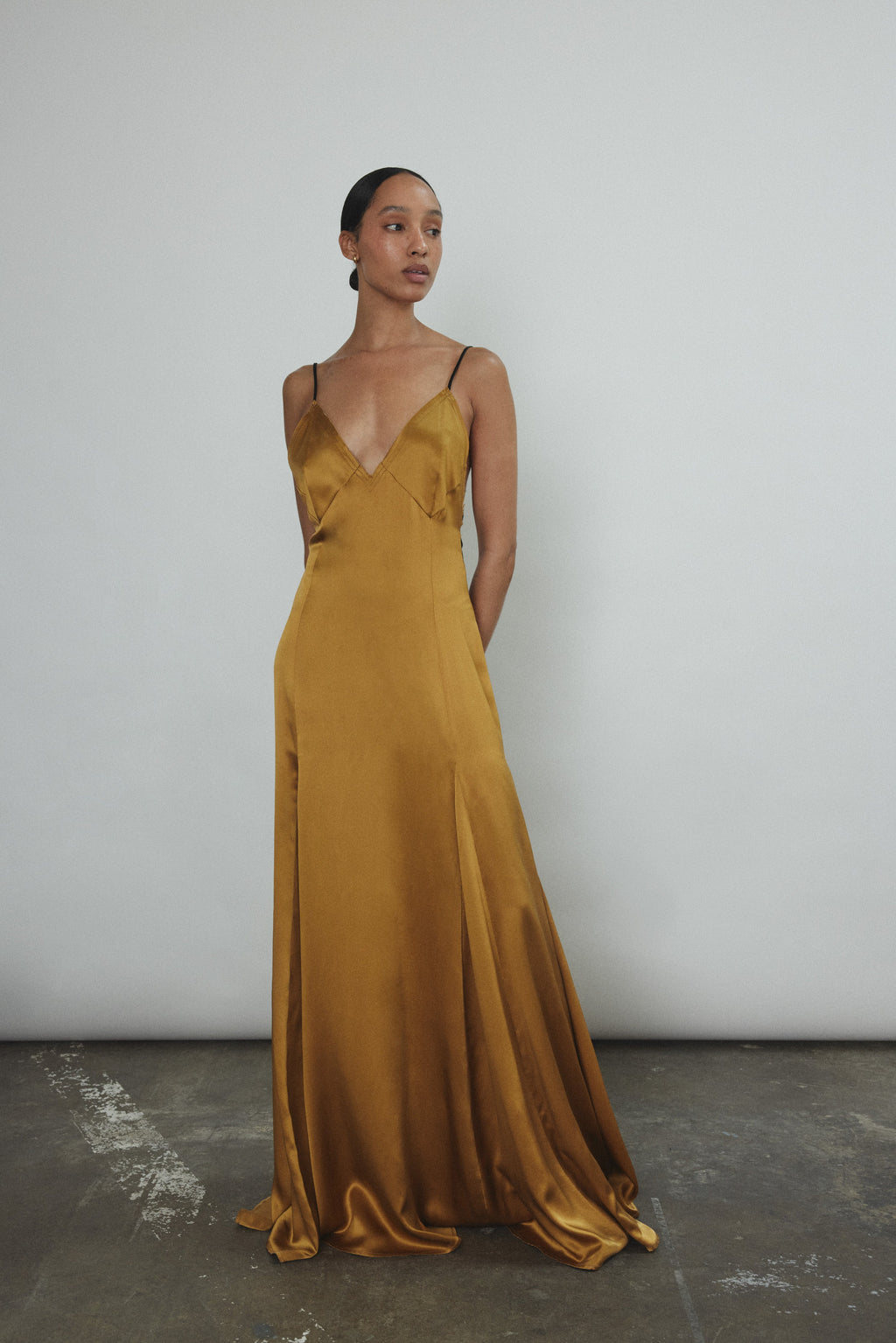 Kamperett Simone Slip Dress - Brass