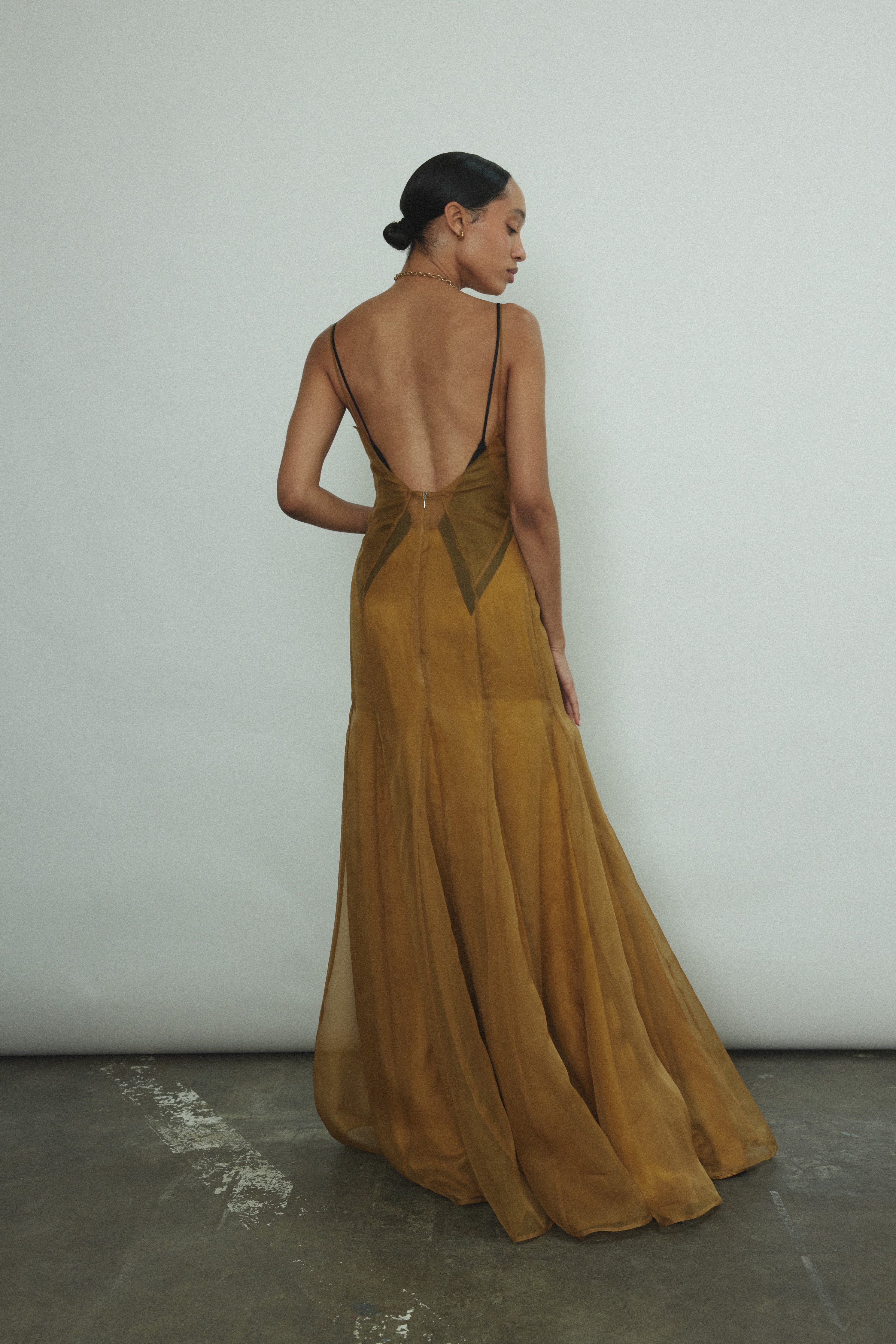 Kamperett Simone Slip Dress - Brass