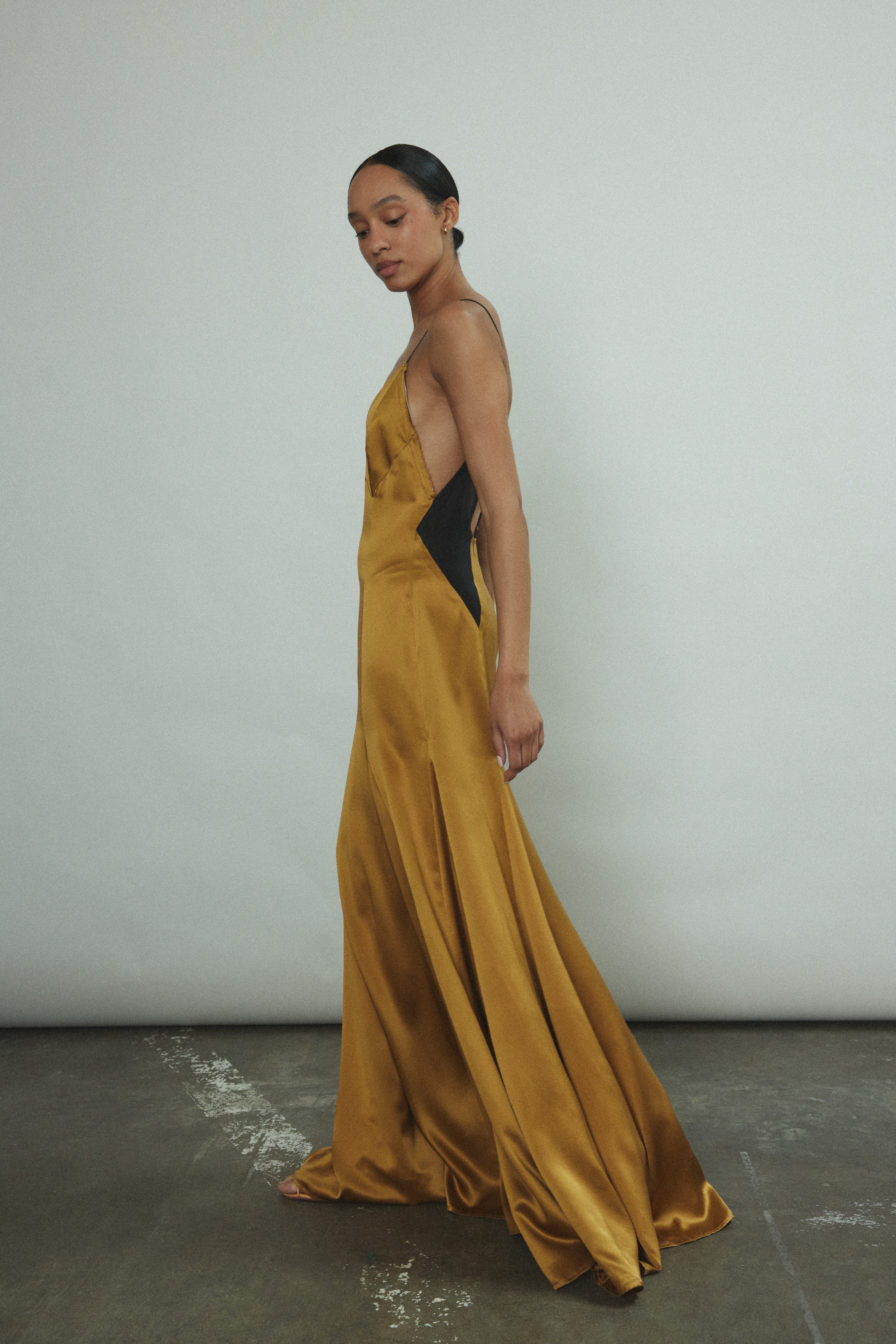 Kamperett Simone Slip Dress - Brass