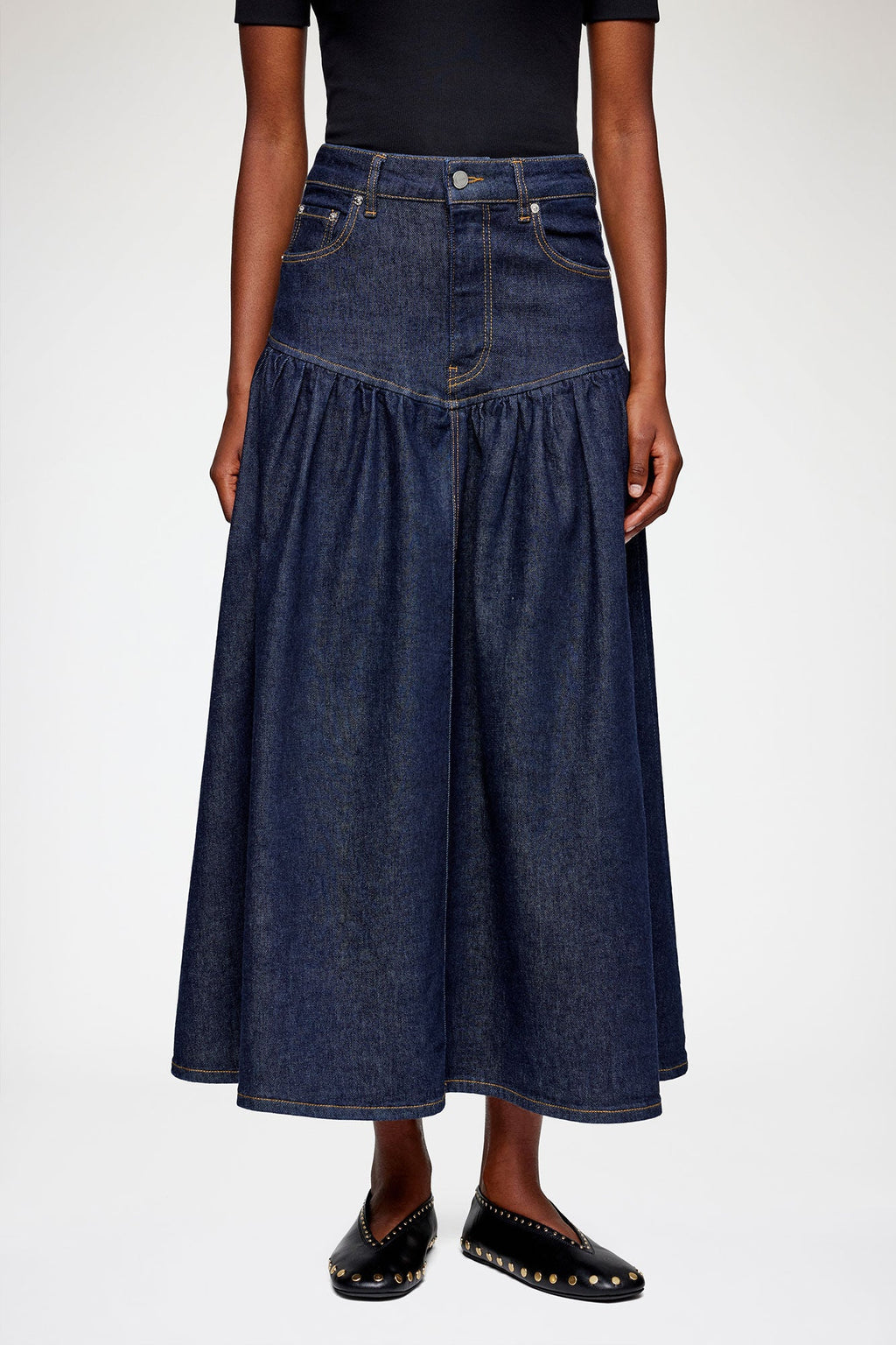 Ganni Stretch Denim Skirt - Rinse