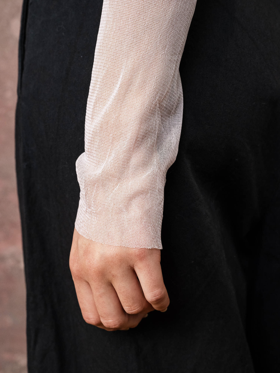 Sula Clothing LTD. Slash Neck Silk Tulle Tee