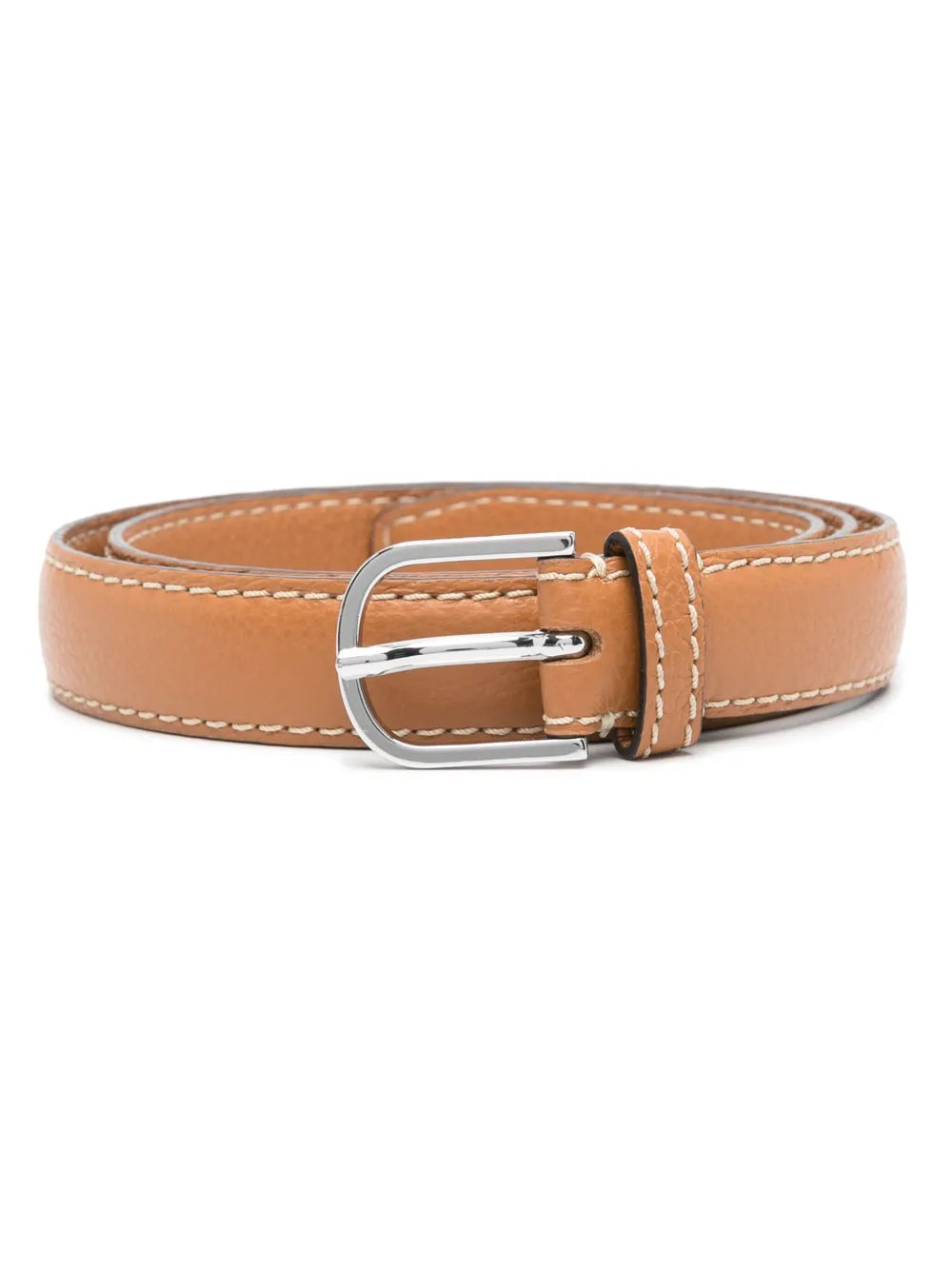 Totême Slim Grained Leather Belt - Tan