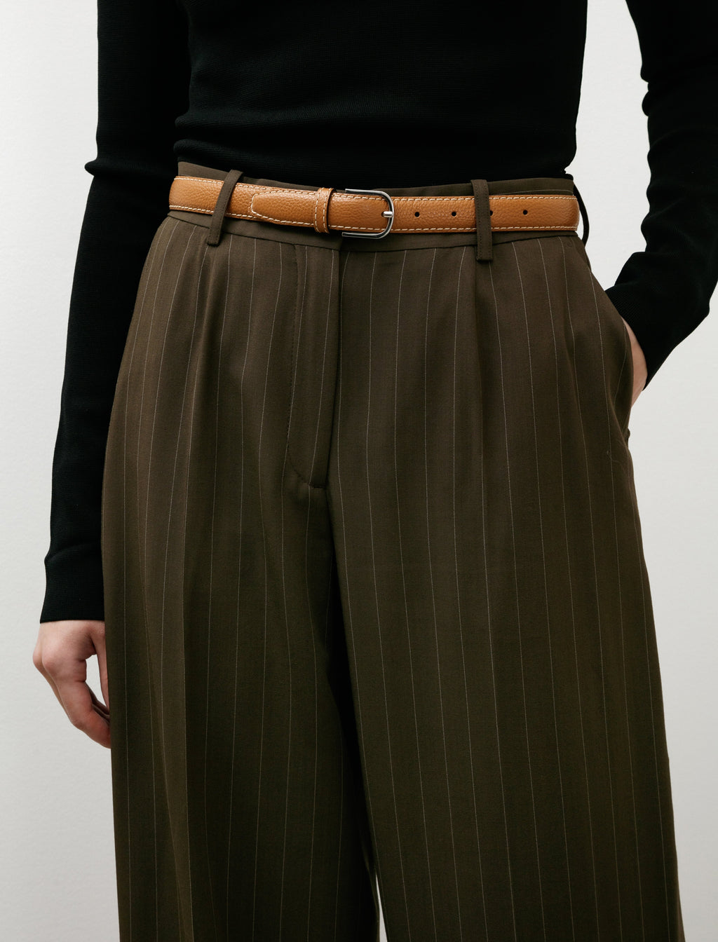 Totême Slim Grained Leather Trouser Belt - Tan