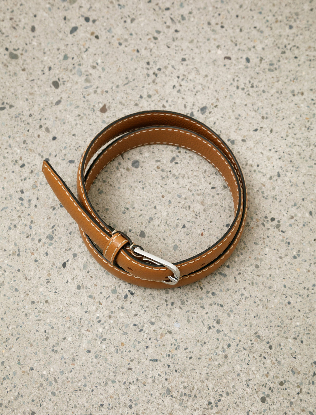 Totême Slim Grained Leather Trouser Belt - Tan