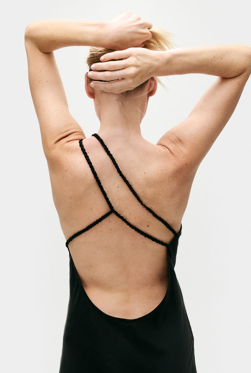 Silk Laundry Slope Dress - Black