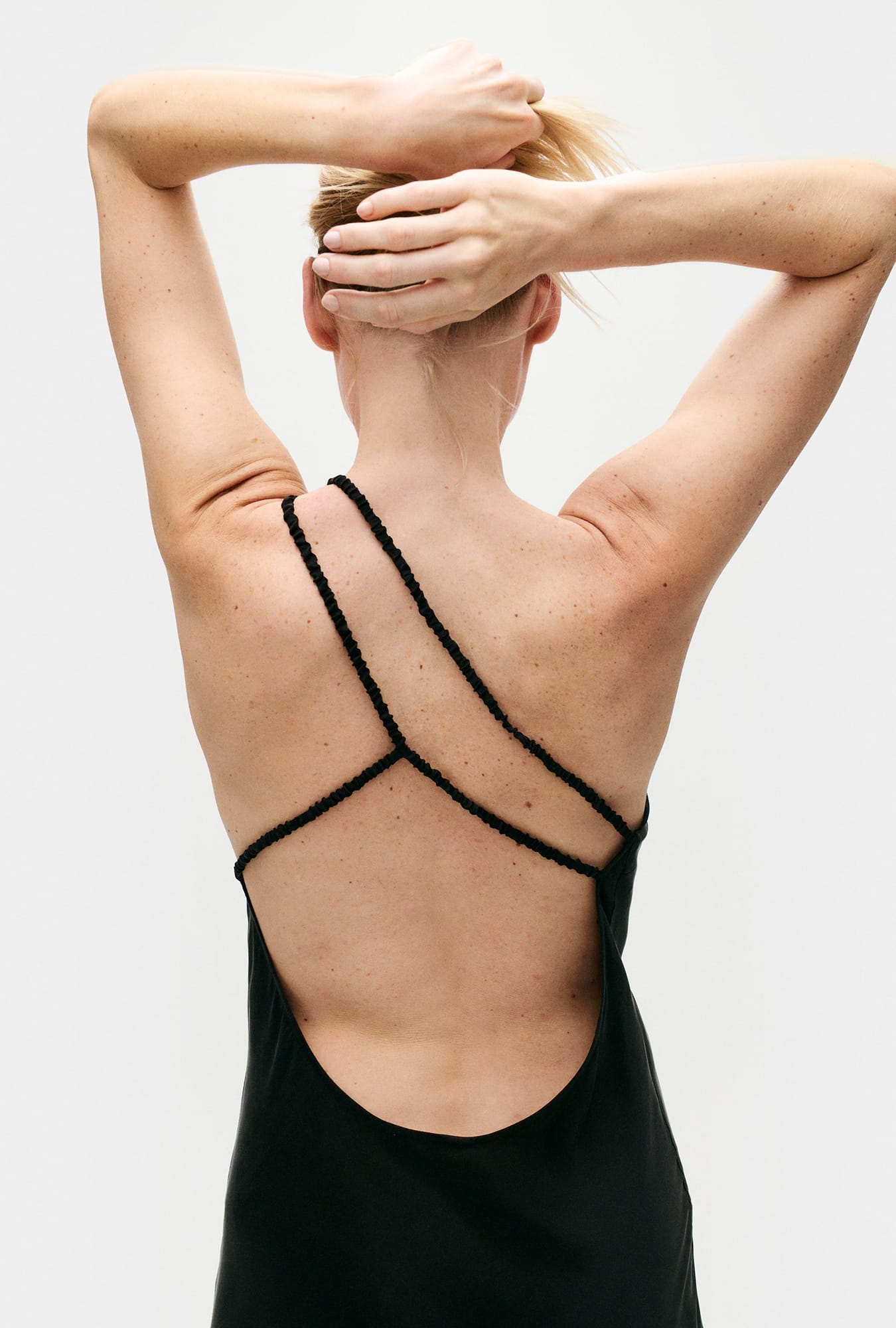 Silk Laundry Slope Dress - Black