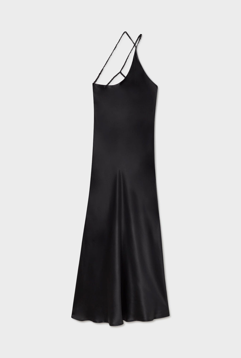 Silk Laundry Slope Dress - Black