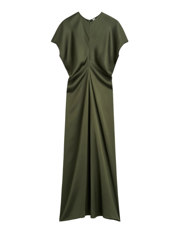 Totême Slouch Waist Dress - Dark Green