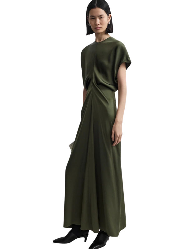 Totême Slouch Waist Dress - Dark Green
