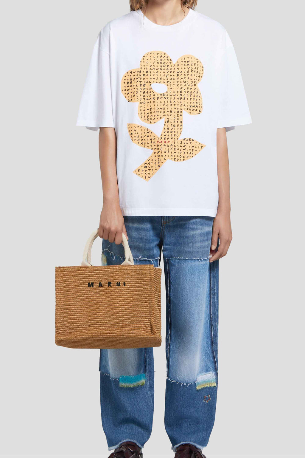 Marni Small Raffia Tote Bag - Raw Sienna