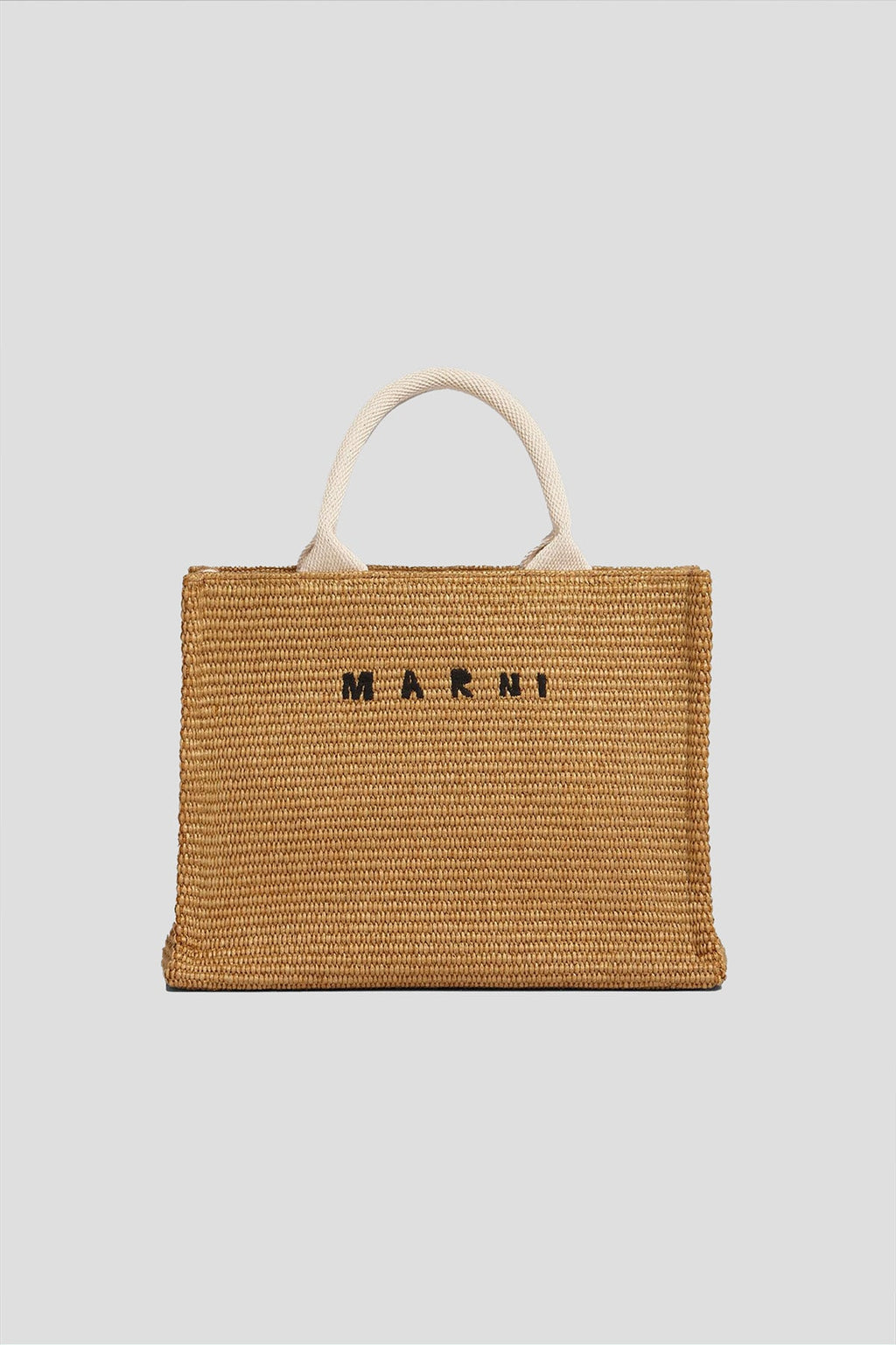 Marni Small Raffia Tote Bag - Raw Sienna