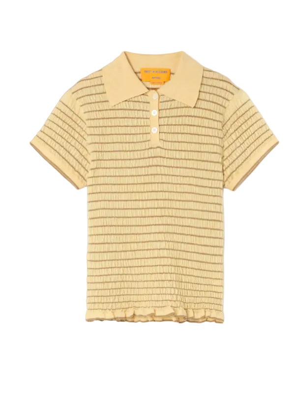 Guest in Residence Smocked Shrunken Polo
