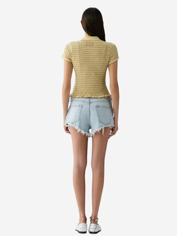 Guest in Residence Smocked Shrunken Polo
